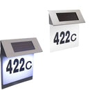 Numer Domu z Oświetleniem LED i Zasilaniem Solarnym, Panel Solarny ze Stali Nierdzewnej