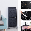 Mobilny składany regał metalowy na kółkach - 3 półki 71x39x89 cm - organizacja przestrzeni
