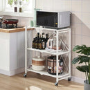 Mobilny składany regał metalowy na kółkach - 3 półki 71x39x89 cm - organizacja przestrzeni