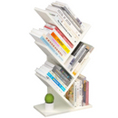 Regał na książki w kształcie drzewa - Biblioteczka z drewna MDF z 4 półkami, nowoczesny organizer biały