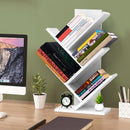 Regał na książki w kształcie drzewa - Biblioteczka z drewna MDF z 4 półkami, nowoczesny organizer biały