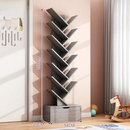 Drewniana biblioteczka w kształcie drzewa - Regał organizer 12 poziomów, dąb biały MDF