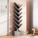 Drewniana biblioteczka w kształcie drzewa - Regał organizer 12 poziomów, dąb biały MDF