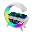 Wielofunkcyjna lampa LED RGB z ładowaniem bezprzewodowym, Bluetooth, zegarem i alarmem - 15W