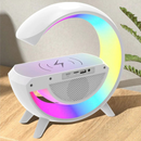 Wielofunkcyjna lampa LED RGB z ładowaniem bezprzewodowym, Bluetooth, zegarem i alarmem - 15W