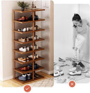 Szafka na Buty z 8 Półkami Brązowa 48x24x112cm - Organizer Obuwia do Sypialni i Przedpokoju