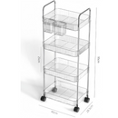 Wózek Mobilny Organizer z 4 Półkami - 40x28.5x95cm - Nowoczesny Design