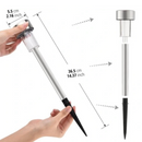 Zestaw 10 solarnych lamp ogrodowych LED - oświetlenie zewnętrzne, ciepła biel, wbijane w ziemię