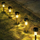 Zestaw 10 solarnych lamp ogrodowych LED - oświetlenie zewnętrzne, ciepła biel, wbijane w ziemię