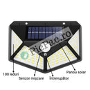 Lampa Solarna ze 100 LED i Czujnikiem Ruchu - 600 Lumenów