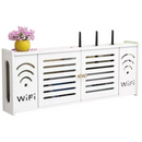 Ścienna Półka Organizer na Router WiFi - Nowoczesny Uchwyt z Ukryciem Kabli i Gniazdek
