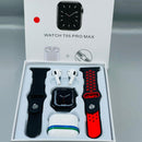 Smartwatch T55 Pro Max + Słuchawki Bluetooth + Stacja ładująca + Dodatkowy pasek - Kompletny zestaw
