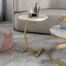 Okrągły stolik kawowy z efektem marmuru - nowoczesny i elegancki design