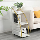 Dekoracyjny stolik boczny z 3 blatami z PVC - nowoczesny i funkcjonalny design