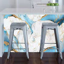 Samoprzylepna Folia Ścienna Imitacja Marmuru Pastelowy Błękit ze Złotem 0.6x3m - Design Premium