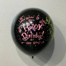 Czarny Balon Happy Birthday z Lateksu Premium - Eleganckie Dekoracje na Urodziny
