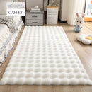 Puszysty Dywan z Futra Sztucznego Design 3D Bubble 180x230cm - Biały Nordycki do Salonu i Sypialni