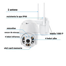 Bezprzewodowa kamera monitoringu FULL HD 1080P z kartą 32GB - Obrotowa, WiFi, Widzenie Nocne