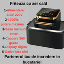 Cyfrowa Frytkownica na Gorące Powietrze 12L 1700W - Touch Control, 11 Programów, Wyświetlacz LED, Gotowanie bez Oleju