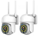 Zestaw 2 Kamer Monitoringu WiFi Zewnętrzne/Wewnętrzne z Widzeniem Nocnym Kolorowym, Sterowanie Telefonem, Wykrywanie Ruchu