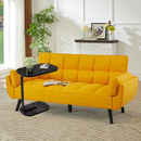 Owalny stolik boczny z efektem czarnego marmuru - przenośny i elegancki 45x28x60 cm