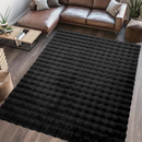 Dywan z Futra Sztucznego Design 3D Bubble Nordycki 180x230cm - Miękki i Puszysty do Salonu i Sypialni, Czarny