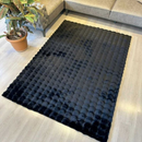 Dywan z Futra Sztucznego Design 3D Bubble Nordycki 180x230cm - Miękki i Puszysty do Salonu i Sypialni, Czarny