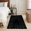 Dywan z Futra Sztucznego Design 3D Bubble Nordycki 180x230cm - Miękki i Puszysty do Salonu i Sypialni, Czarny