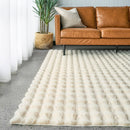 Dywan z Futra Sztucznego 3D Bubble 180x230cm - Design Nordycki Premium do Salonu i Sypialni - Kremowy