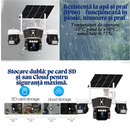 Kamera Monitoringu Solarna 4G z 3 Obiektywami, Automatyczny Obrót, Inteligentne Śledzenie, Night Vision Kolor, Sterowanie z Telefonu V380 Pro