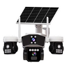 Kamera Monitoringu Solarna WiFi z 3 Obiektywami, Automatyczny Obrót, Inteligentne Śledzenie, Night Vision Kolor, Sterowanie z Telefonu V380 Pro