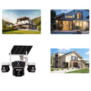 Kamera Monitoringu Solarna WiFi z 3 Obiektywami, Automatyczny Obrót, Inteligentne Śledzenie, Night Vision Kolor, Sterowanie z Telefonu V380 Pro