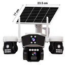 Kamera Monitoringu Solarna WiFi z 3 Obiektywami, Automatyczny Obrót, Inteligentne Śledzenie, Night Vision Kolor, Sterowanie z Telefonu V380 Pro
