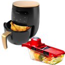 Pakiet Ekonomiczny Kuchnia – Air Fryer 6L 2400W Frytkownica bez Oleju z Wyświetlaczem Cyfrowym + Tarka 6 w 1 do Warzyw i Owoców z Pojemnikiem