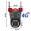 Kamera monitoringu 4G 12MP Ultra HD PTZ, zoom 5X, kolorowe widzenie nocne, wykrywanie ruchu, dwukierunkowe audio, wbudowana syrena, zewnętrzna/wewnętrzna