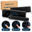 Inteligentny zamek Smart Lock do drzwi, odcisk palca, hasło i karta M1/IC, klawiatura dotykowa, czarny