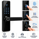 Inteligentny zamek Smart Lock do drzwi, odcisk palca, hasło i karta M1/IC, klawiatura dotykowa, czarny