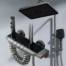 Inteligentny System Prysznicowy 4-w-1 z Wyświetlaczem LED Temperatury, Sterowaniem Termostatycznym, Głowicą Deszczową, Słuchawką Prysznicową 3 Tryby, Kaskadą, Zewnętrznym Bidetem i Obrotem 360
