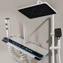 Inteligentny Termostatyczny System Prysznicowy z Cyfrowym Wyświetlaczem, 4 Funkcje, Klawisze Pianina, Deszczownica, Ukryta Kaskada, Bidet i Kompaktowy Design