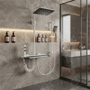 Inteligentny Termostatyczny System Prysznicowy z Cyfrowym Wyświetlaczem, 4 Funkcje, Klawisze Pianina, Deszczownica, Ukryta Kaskada, Bidet i Kompaktowy Design