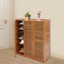 Pionowa szafka na buty z 3 drzwiami, 7 regulowanymi półkami, organizer na obuwie, 90 x 32 x 97 cm