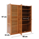 Pionowa szafka na buty z 3 drzwiami, 7 regulowanymi półkami, organizer na obuwie, 90 x 32 x 97 cm