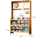 Szafka na buty z bambusa 3-w-1 | 2 Komory | 70x31x168 cm | Organizacja Przedpokoju, Sypialni lub Salonu