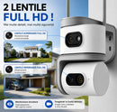 Kamera monitoringu WiFi 8MP z 2 obiektywami, obrotem 360°, noktowizorem, dwukierunkowym audio, V380 Pro