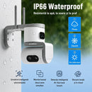 Kamera monitoringu WiFi 8MP z 2 obiektywami, obrotem 360°, noktowizorem, dwukierunkowym audio, V380 Pro