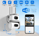 Kamera monitoringu WiFi 8MP z 2 obiektywami, obrotem 360°, noktowizorem, dwukierunkowym audio, V380 Pro