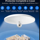 Inteligentna kamera monitorująca 2-w-1 z lampą LED, WiFi 3MP 4K, Full-Color, Pan-Tilt 360° i dwukierunkowym audio