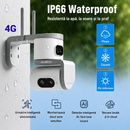 Kamera monitoringu 4G 8MP z 2 obiektywami, obrotem 360°, noktowizorem, detekcją ruchu, dwukierunkowym audio
