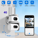 Kamera monitoringu 4G 8MP z 2 obiektywami, obrotem 360°, noktowizorem, detekcją ruchu, dwukierunkowym audio