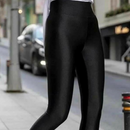 Pakiet 1+1 Legginsy Damskie Ocieplane Czarne z Wysokim Stanem - Błyszczący Wygląd, Puszysta Podszewka, Termoelastyczne na Zimę